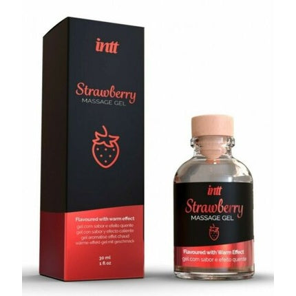Gel de masaj, Intt Cosmetics, efect de încălzire cu aromă de căpșuni, 30ml