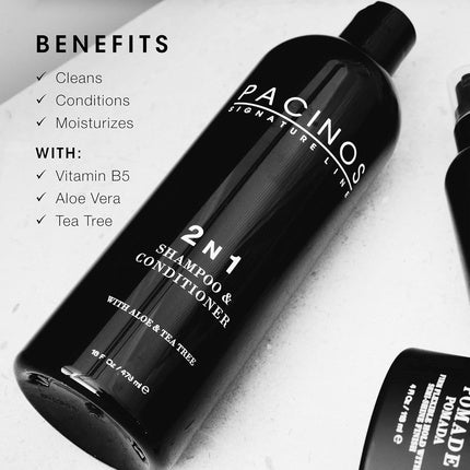 Șampon și Conditioner Pacinos, 2in1 cu Aloe Vera și Tea Tree Extract, 343g