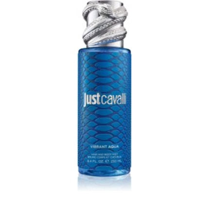 Roberto Cavalli Just Cavalli Vibrant Aqua, Apă de toaletă feminină, sticlă albastră cu textură solzoasă
