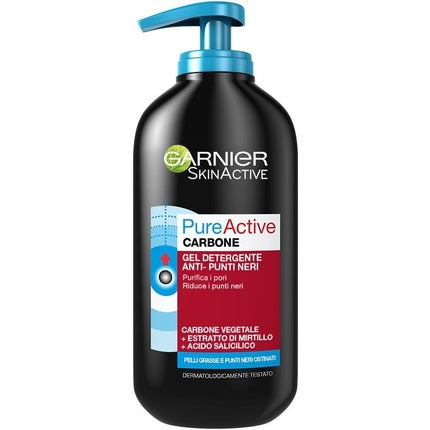 Gel Detergent Facial, Garnier PureActive Carbon, Anti-puncte negre, 200ml, Negru