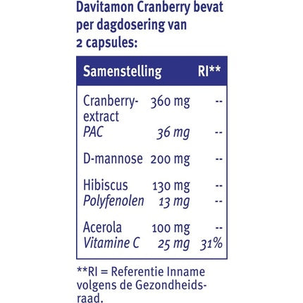 Davitamon Cranberry, Vitamine pentru sistemul urinar, 30 capsule