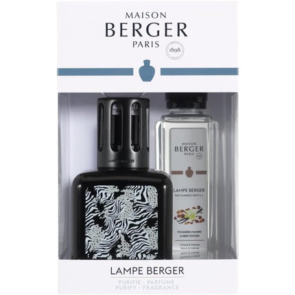 Set Parfum Maison Berger, Lampe Berger Glacon Animal, design zebra, culoare negru