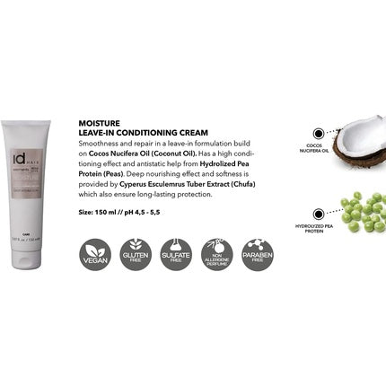 Crema de îngrijire păr IdHAIR Elements Xclusive Moisture Leave-in Conditioning Cream, 150ml