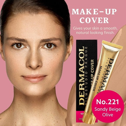 Fond de ten lichid cu acoperire ridicată, SPF 30, Dermacol Dc, 30g, Nuanta 221