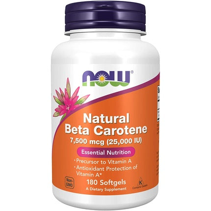 Supliment Alimentar NOW Supplements Beta Carotene 25,000 IU 180 Softgels