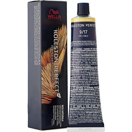 Vopsea de par, Wella, Koleston Perfect Me+ Rich Naturals 9/17, Blond Foarte Deschis Cenusa Maro, 60ml