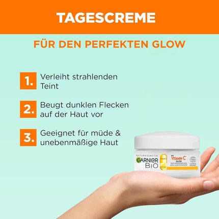 Cremă de zi cu Vitamina C, Garnier Bio Glow, 50ml