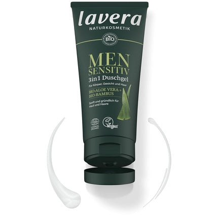 Gel de duș Lavera Men Sensitive, 3 în 1, pentru piele sensibilă, 226 g