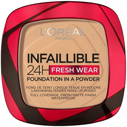 Pudră compactă, L'Oréal Paris, Infallible Fresh Wear, bej auriu
