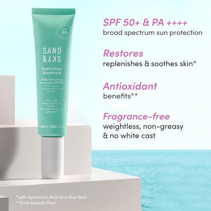 Protecție Solară Față, Sand & Sky, Australian Sunshield, SPF50+, 60g