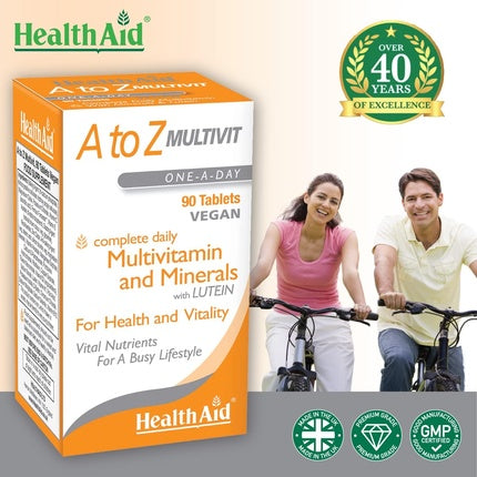 Multivitamine, HealthAid, A to Z, vegan, 90 comprimate