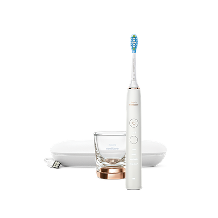 Periuță electrică Philips DiamondClean 9000 HX9911/94, alb, cu suport de încărcare