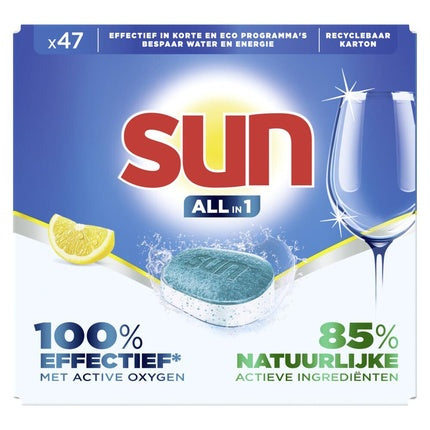 Pastile de spălat vase Sun All In 1 Citron, 47 bucăți, ambalaj reciclabile