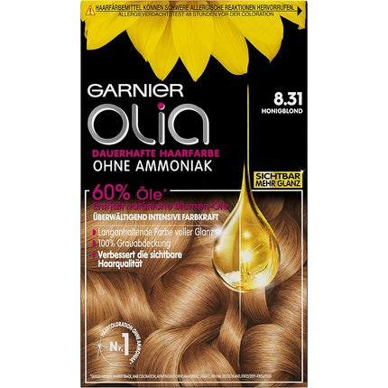Vopsea de păr Garnier Olia, 60% ulei floral, fără amoniac, blond miere