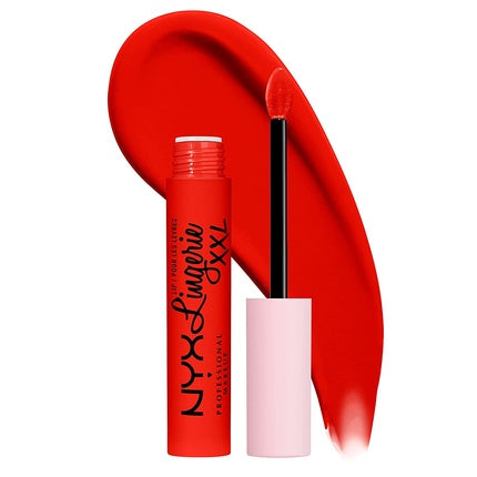 Ruj lichid mat NYX Professional Makeup Lip Lingerie XXL, nuanța 27 On Fuego Fire Red, roșu