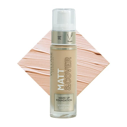 Fond de ten Vollare Cosmetics Matt & Cover, cu pompiță, 03 Cappuccino