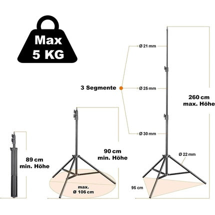 Trepied Lumină, Walimex Pro, Negru, Set 3 Buc