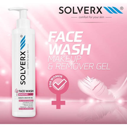 Demachiant facial, Solverx, piele sensibilă, 200 ml
