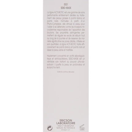 Masca purificatoare, Ericson Laboratoire, Acti-Biotic, alb