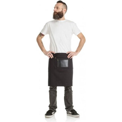 Xanitalia Lucas Barber Shield Black, Epron de barbier negru, material durabil cu buzunar pentru accesorii