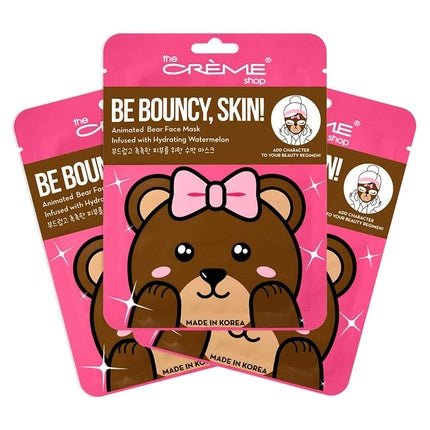 The Crème Shop Animated Miss Bear Hydrating Face Mask, Watermelon, 24g