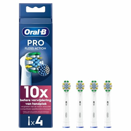 Perii de dinți electrice Oral-B Floss Action, set 4 bucăți, albastru și galben