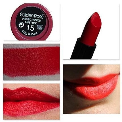 Ruj Velvet Matte Golden Rose Color 15, roșu intens