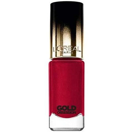 Lac de unghii Riche Gold Obsession 41 Ruby Gold, roșu cu sclipici auriu, 9 ml
