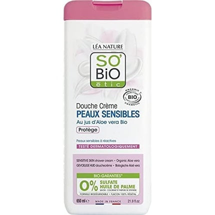 Gel de duș So'bio Étic Léa Nature Piele Sensibilă cu Aloe Vera Bio 650ml, Roz