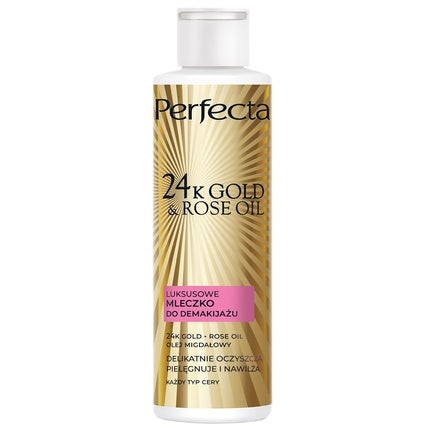 Lapte Demachiant Perfecta 24k Gold & Ulei de Trandafir, 200ml