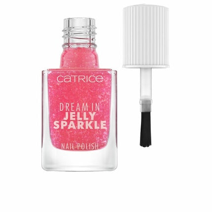 Lac de unghii Catrice Dream in Jelly Sparkle No. 030 Sweet Jealousy, roz cu sclipici