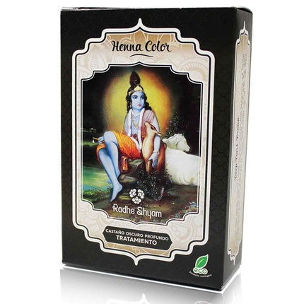 Vopsea de păr, Radhe Shyam, Henna, maro închis, 100g