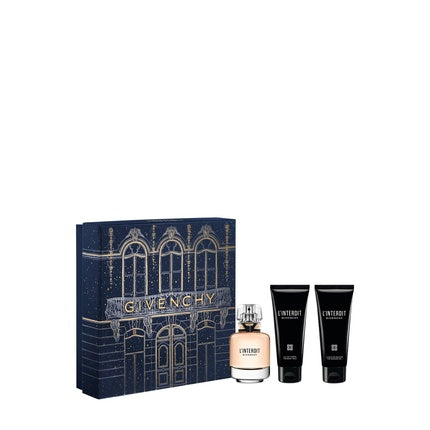 Set Parfum Givenchy L'Interdit Christmas, cutie albastră cu aur, 3 piese