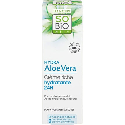 Cremă Zilnică Hydra Aloe Vera, So'bio Etic, Rich, 50ml