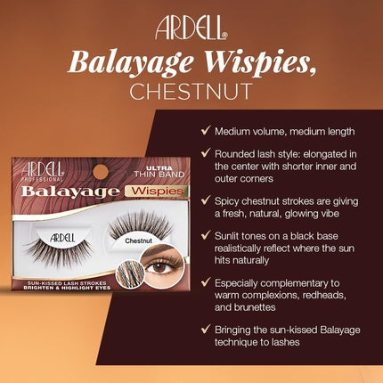 Rimeluri false Ardell Balayage Wispies - Chestnut, bandă ultra subțire
