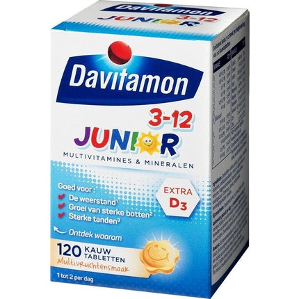 Vitamine masticabile copii, Davitamon Junior, multifruct, 120 tablete