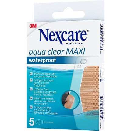 Bandaje Nexcare Aqua Clear MAXI, 60mm x 88mm, Waterproof - Pachet de 5