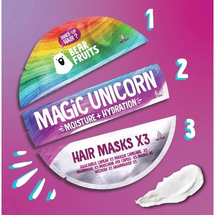 Mască păr hidratantă Bear Fruits Magic Moisturizing, 3x20ml