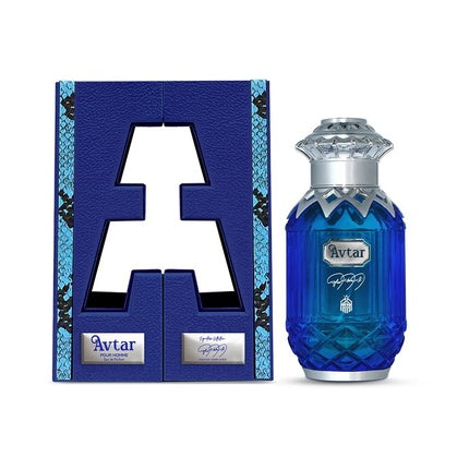Parfum Asghar Adam Ali Avtar, 100 ml, albastru, design geometric
