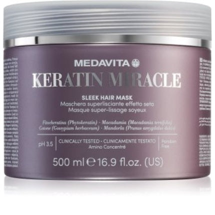 Mască de păr Medavita Keratin Miracle Sleek, 500ml