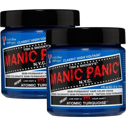 Vopsea de păr semi-permanentă, Manic Panic, Atomic Turquoise, 118ml