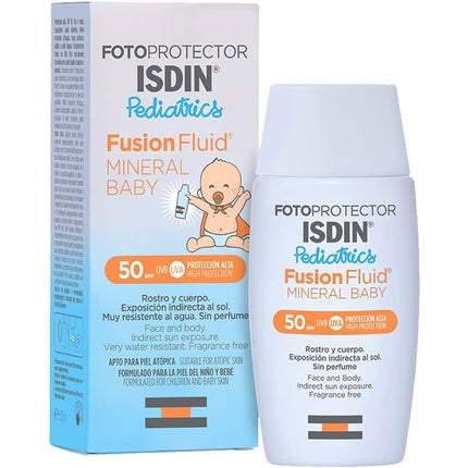 Protector solar, ISDIN, Fotoprotector Fusion Fluid Mineral Baby SPF50, 50ml