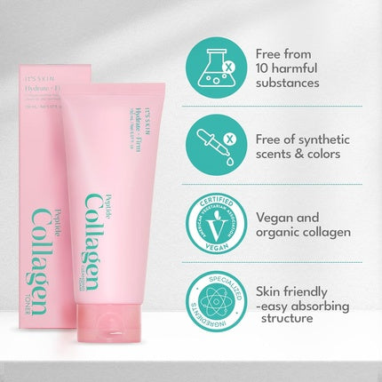 Spumă de Curățare, It's Skin, Peptide Collagen, roz