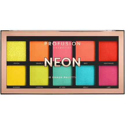 Paletă farduri Profusion Cosmetics Neon, 10 nuanțe, multicolor