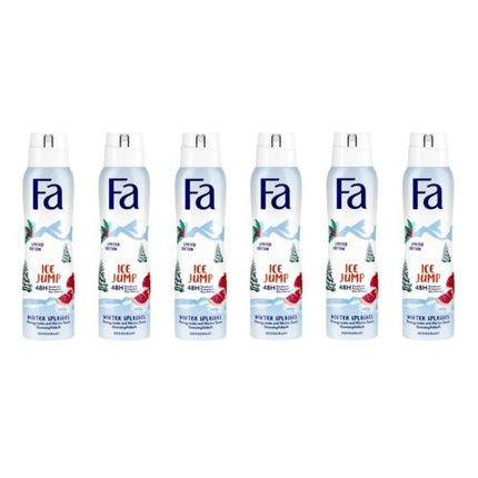 Fa Ice Jump Winter Splashes Deodorant Spray, 150ml, alb și albastru