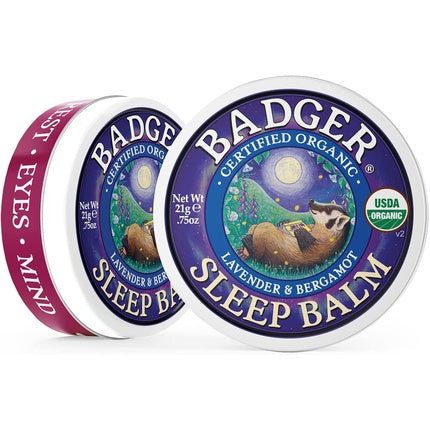 Balsam de Buze, Badger, Sleep Balm, lavandă și bergamot