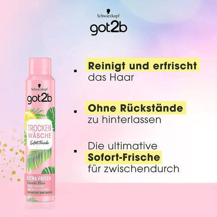 Șampon uscat, Got2b, DRY WASH, extra fresh, roz