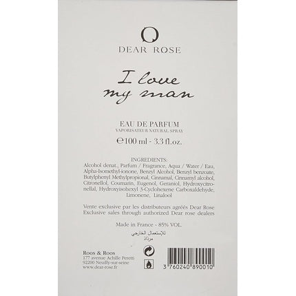 Parfum, Dear Rose, I Love My Man, 100ml, transparent