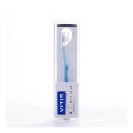 Periuță dentară Vitis Implant / Sulcular, albastru