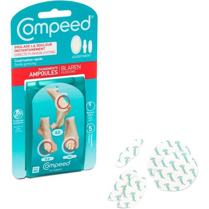 Compeed Blisters Assortment, 5 Tencuieli, Hidrocoloid, Ambalaj Teal